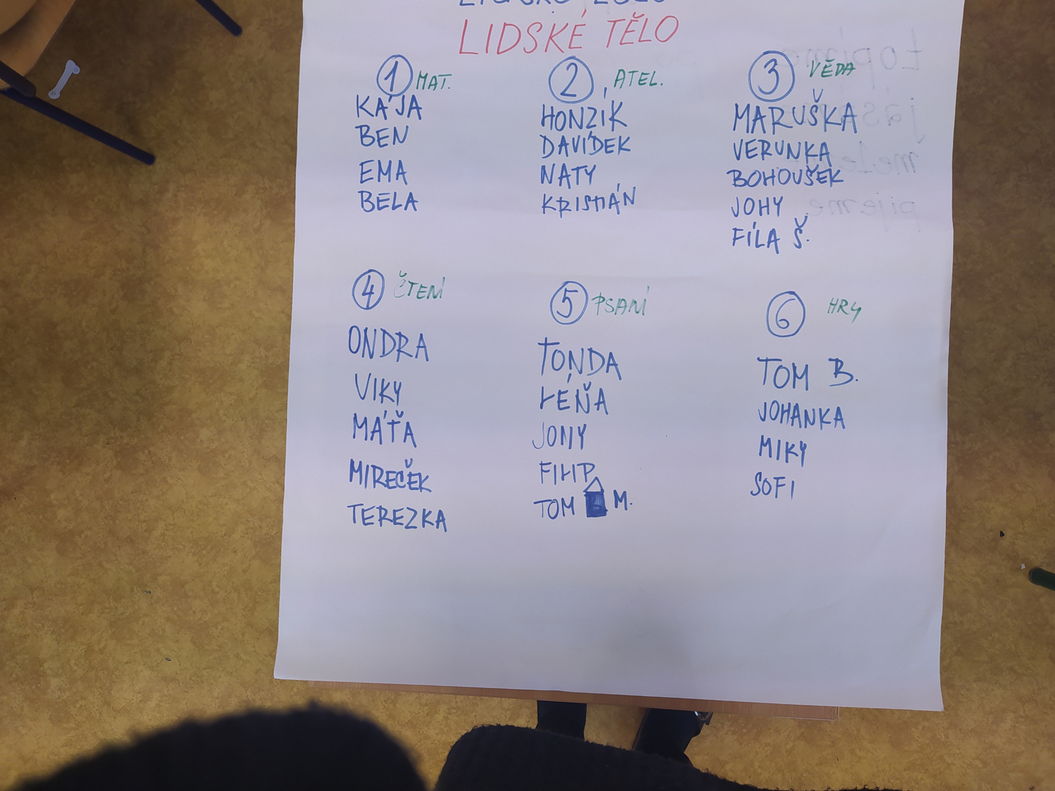 Lidské tělo - centra aktivit 